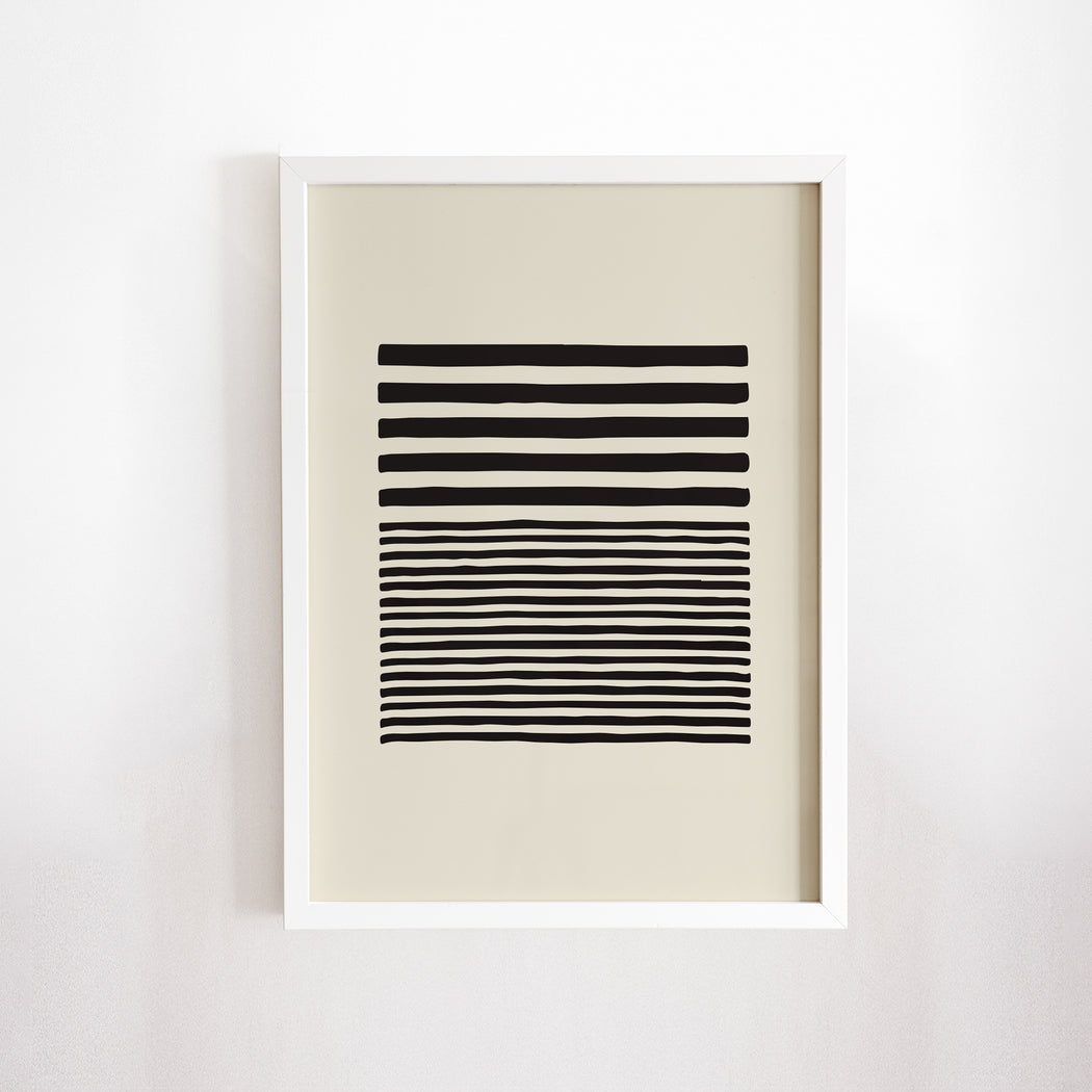 Black White Abstract Print