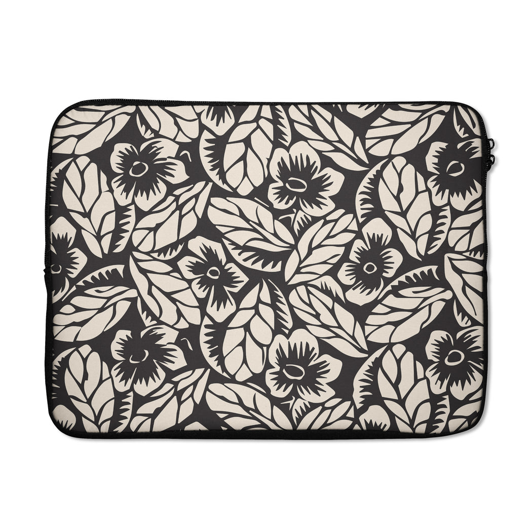 Black and White Floral Macbook Case