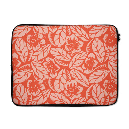 Pink and red floral macbook sleeve