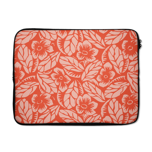 Pink and red floral macbook sleeve