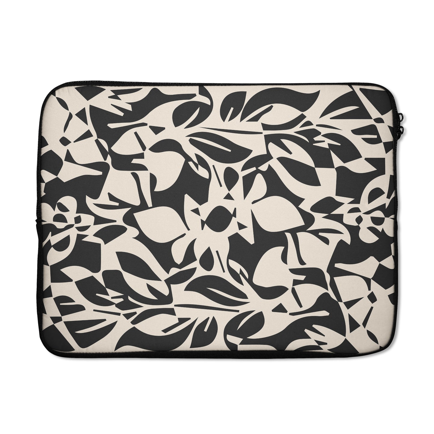Black and white botanical laptop case