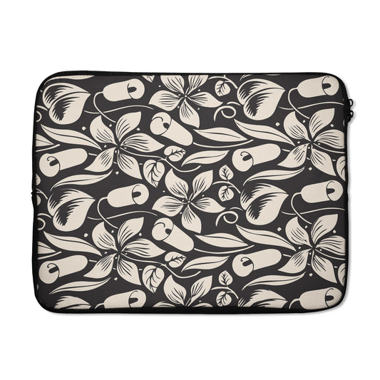 Black & White Floral Macbook Case