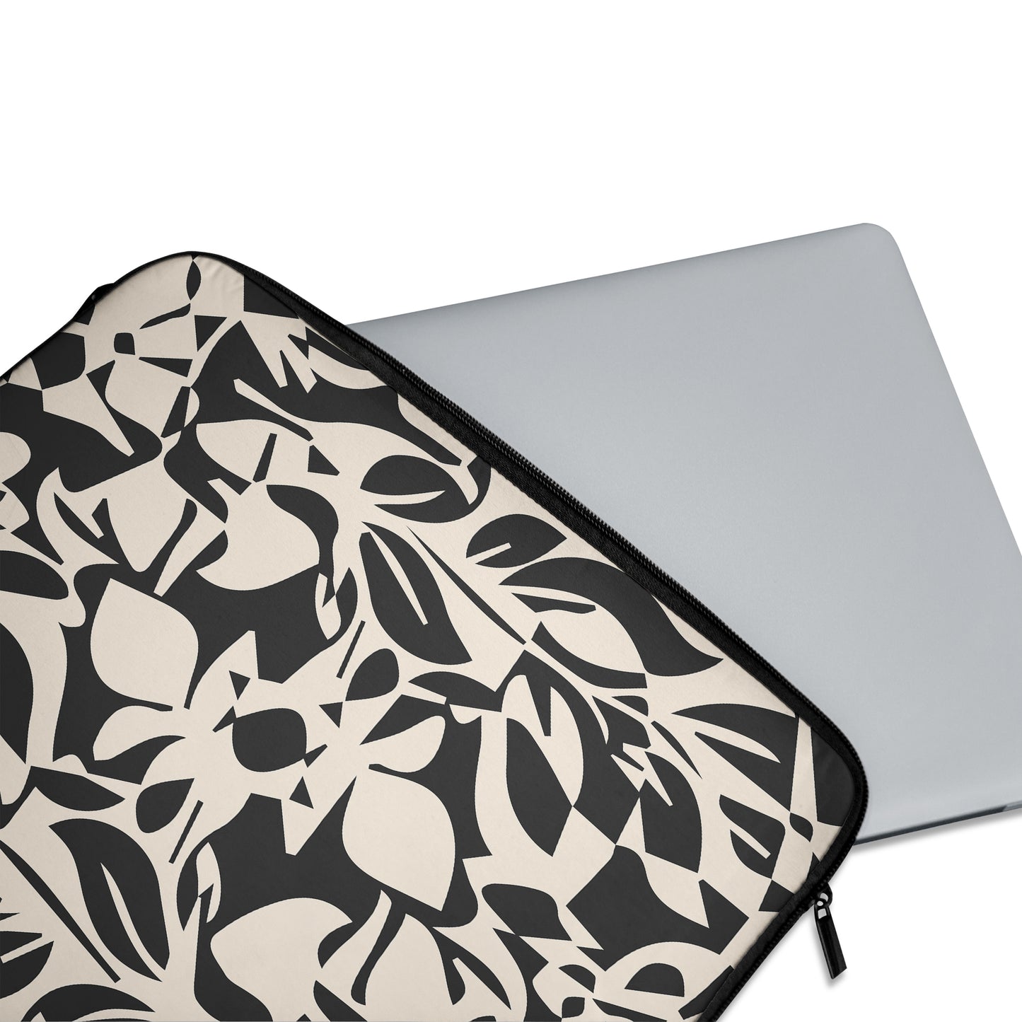 Black and white botanical laptop case