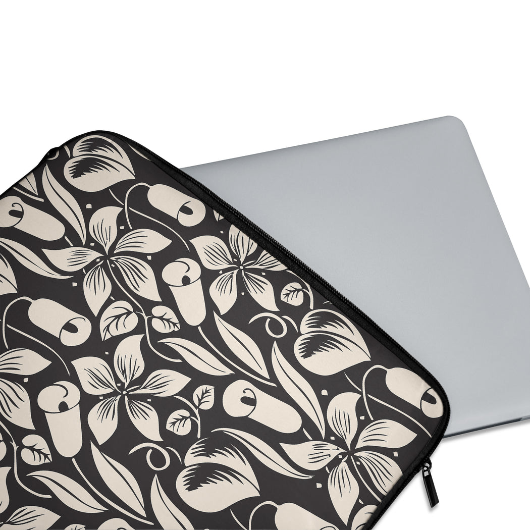 Black & White Floral Macbook Case