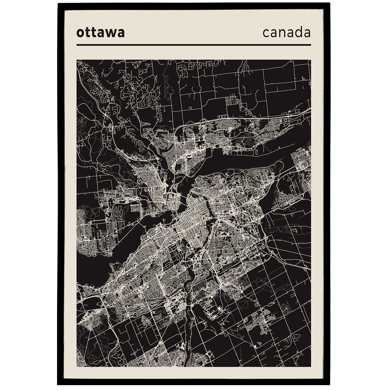 Ottawa Map Poster - Canada