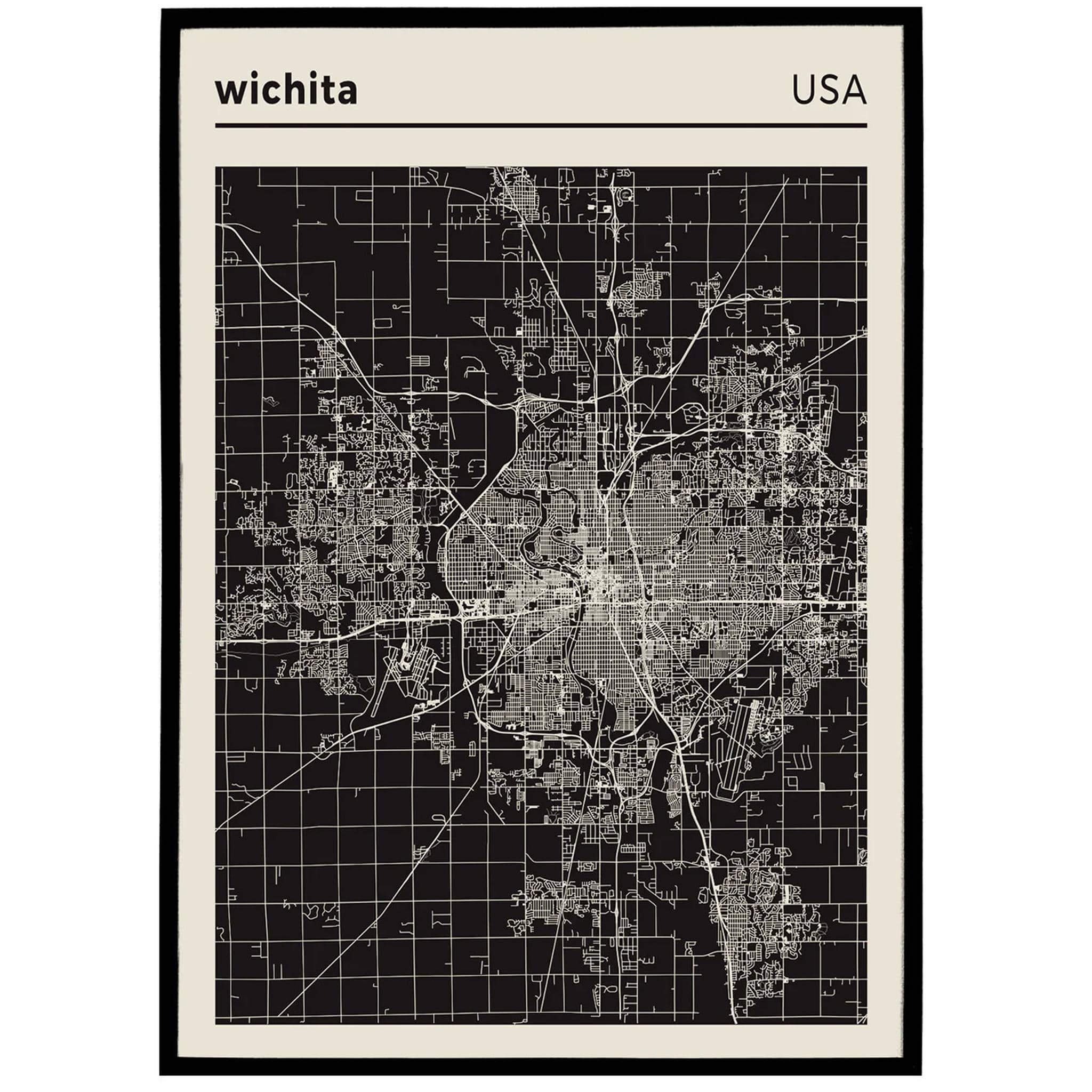 Wichita Map Wichita Map Poster – HypeSheriff