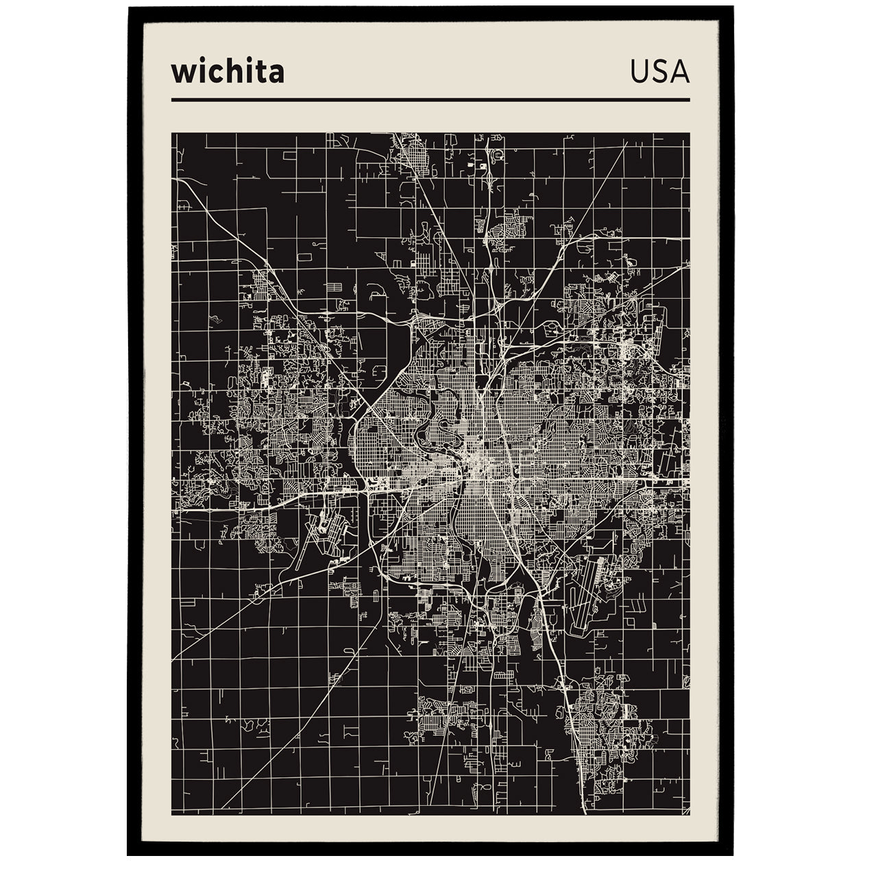 Wichita Map Poster