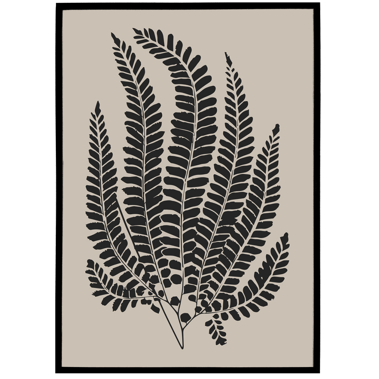 Black Fern Botanical Poster