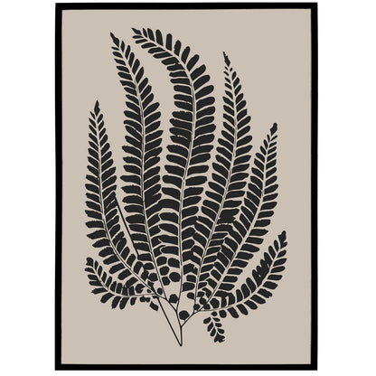 Black Fern Botanical Poster