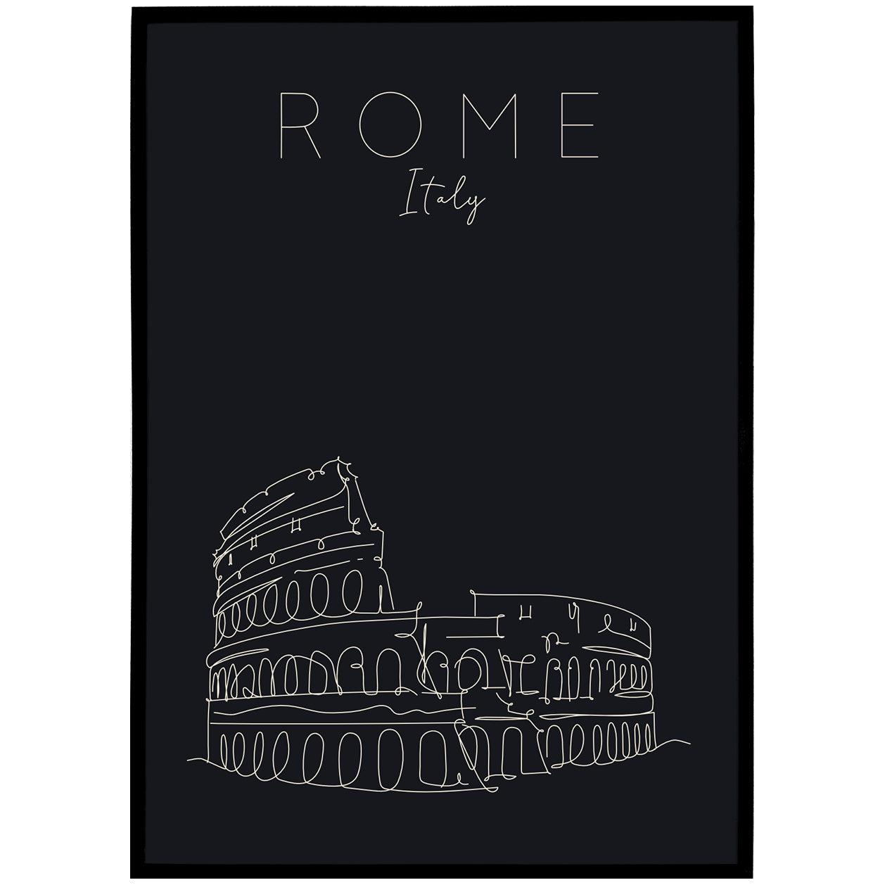 Rome - Colosseum Line Art Poster