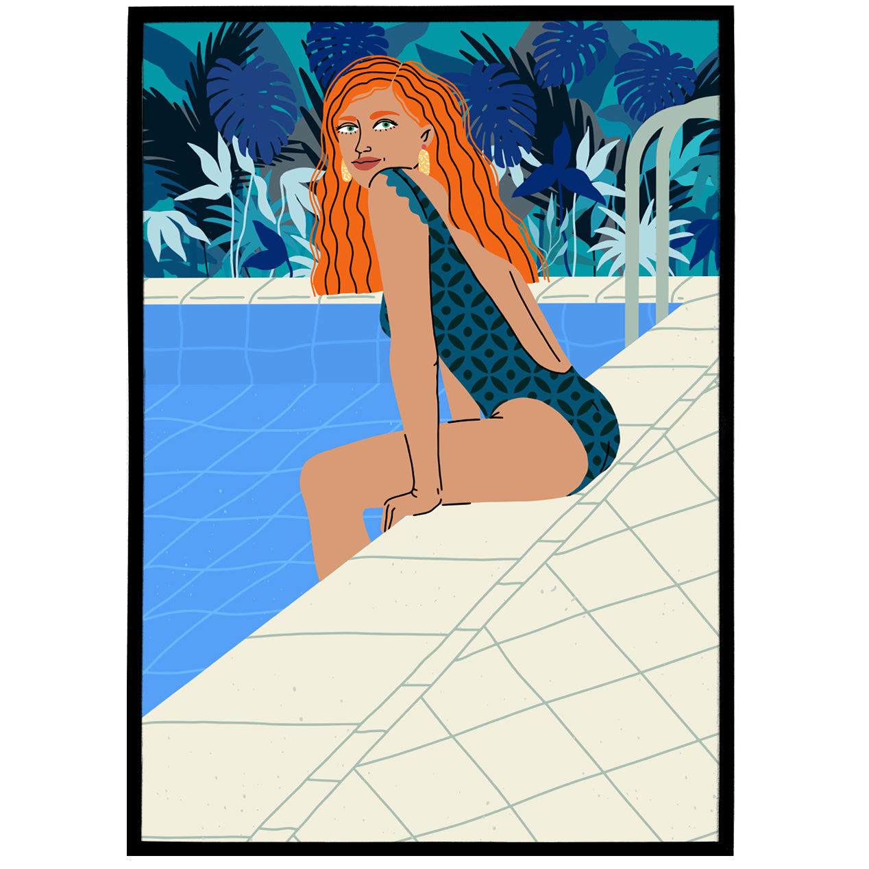Summer Illustration Print - Redhead