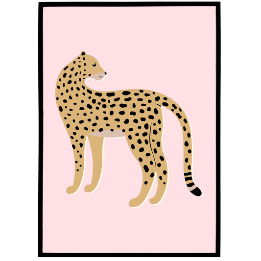 Pink Minimalist Cheetah Poster