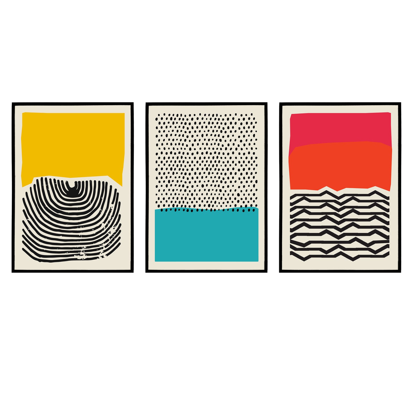 Set of 3 Mid-Century Modern Abstract Prints
