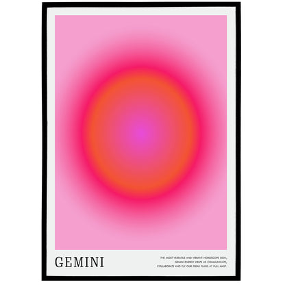 Gemini Zodiac Sign Colorful Poster