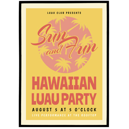 Hawaiian Luau Party Poster