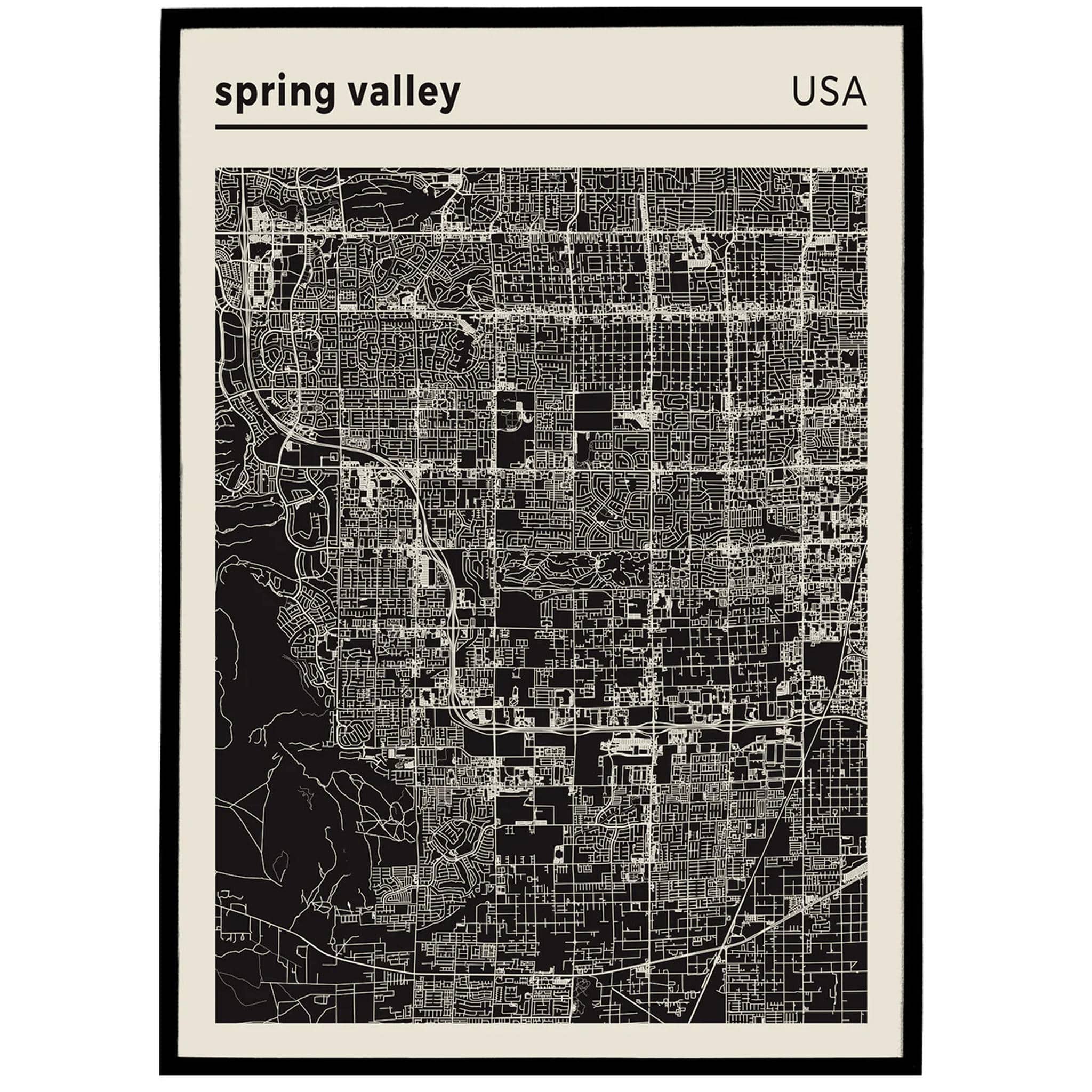 Spring Valley USA - City Map Poster β HypeSheriff