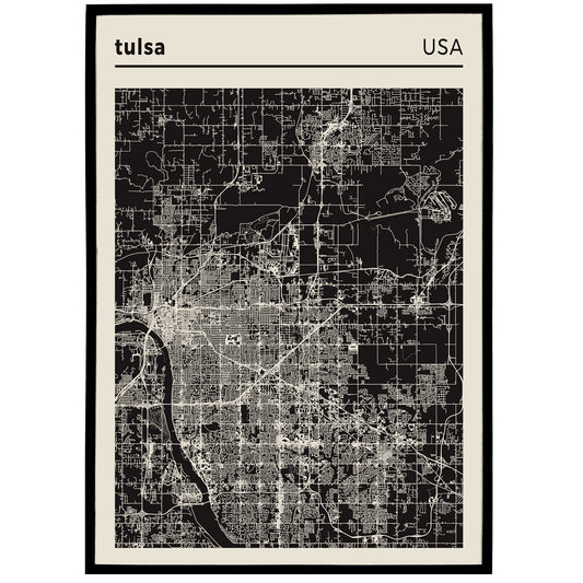 Tulsa, USA Map Art Print