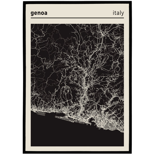 Genoa, Italy - City Map Poster