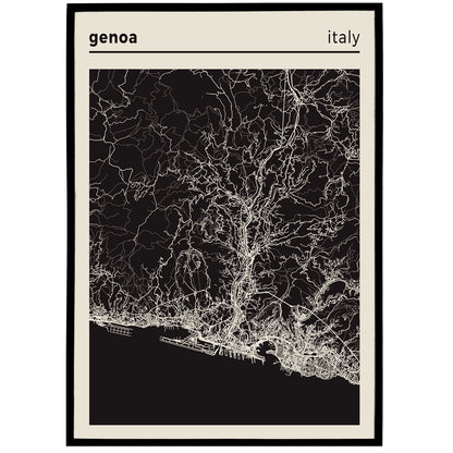 Genoa, Italy - City Map Poster