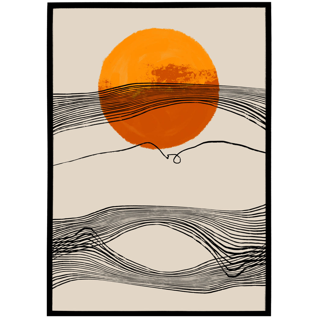 Handdrawn Sunset Print