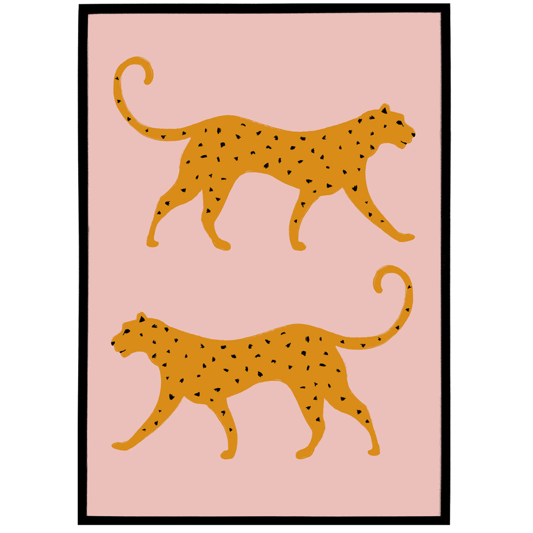 Jungle Cats Pink Print