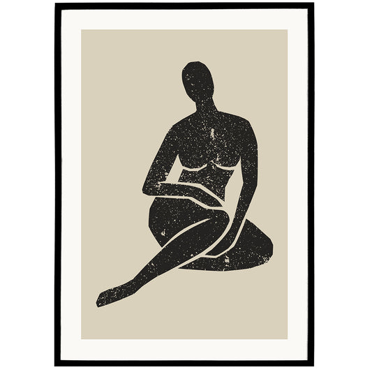 Black Sitting Woman Poster