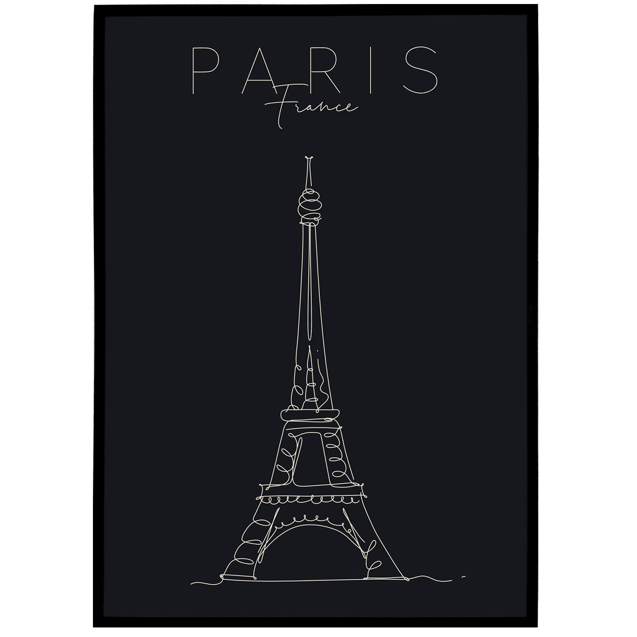 Paris, France Line Art Poster