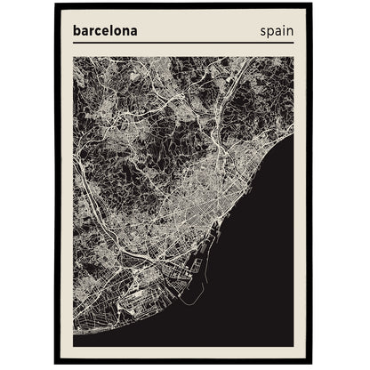 Barcelona Spain Map Poster
