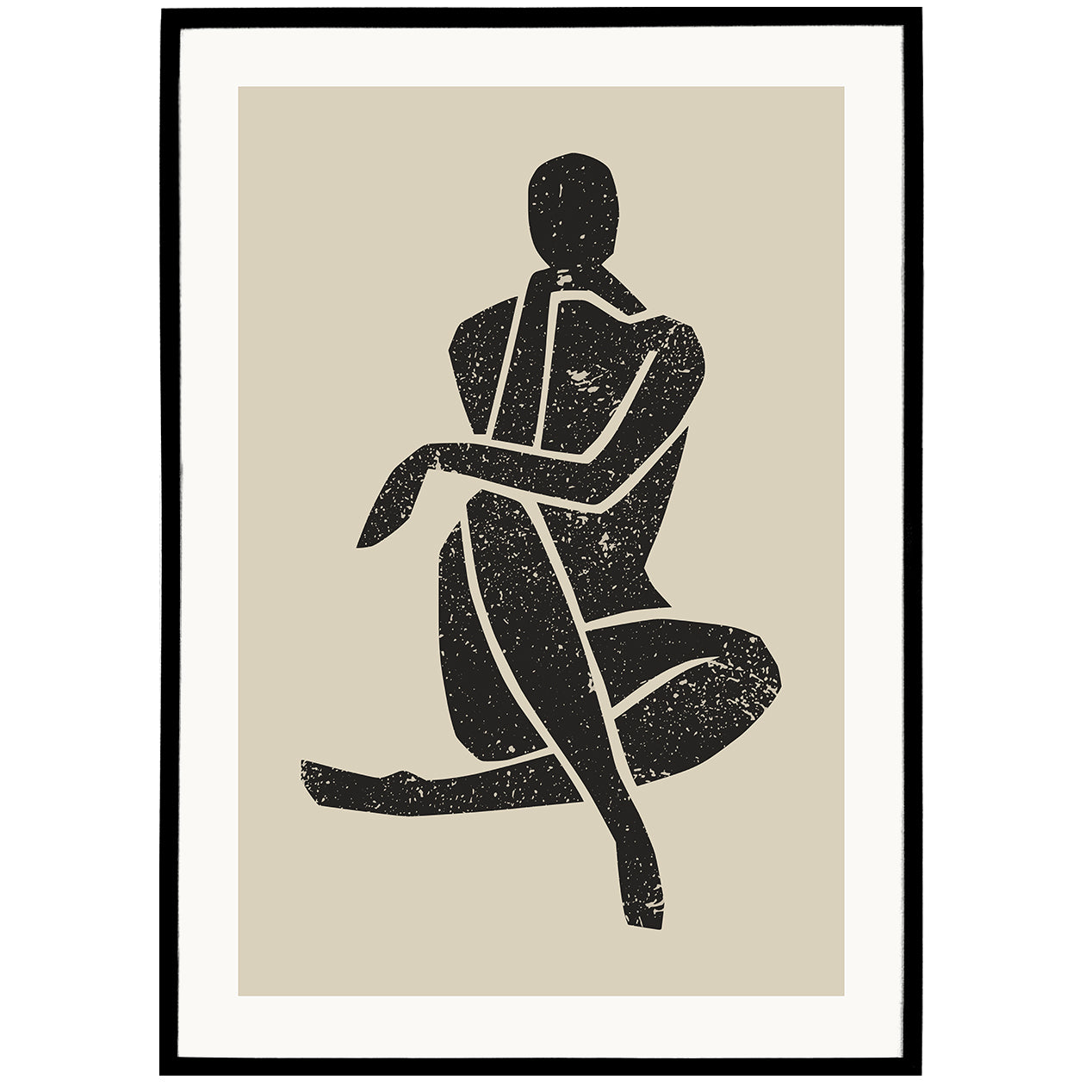 Sitting Woman Retro Poster