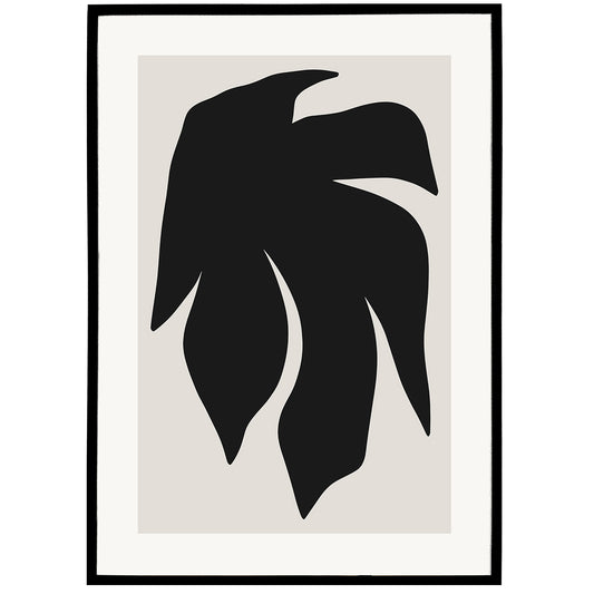 Minimalisr Leaf Art Print - Monochrome Edition