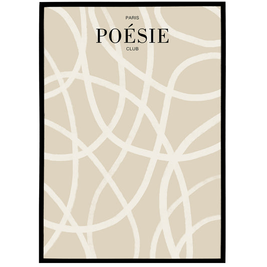 Minimalist Beige Paris Poésie Club Poster