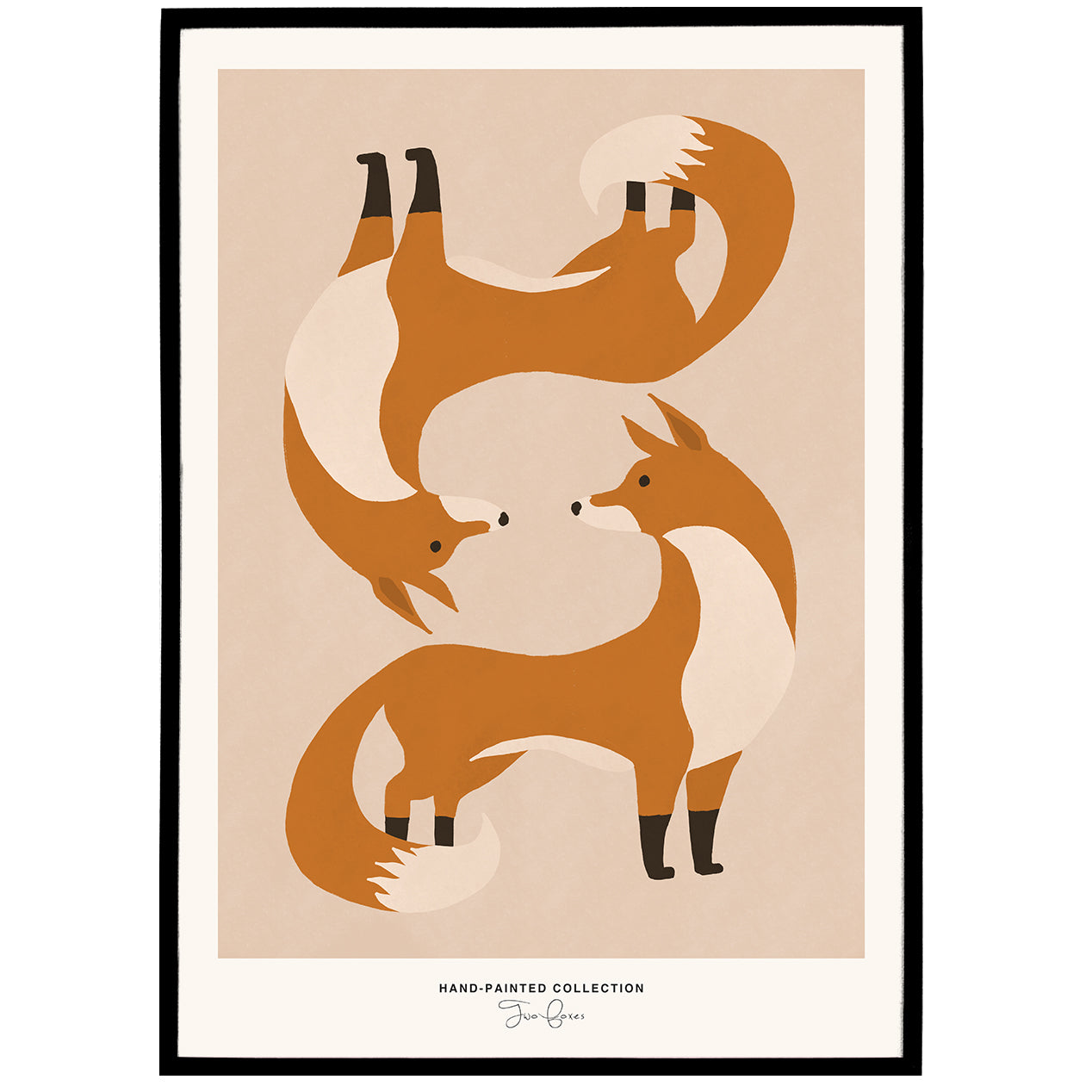 Two Foxes | Hand-Painted Collection Poster