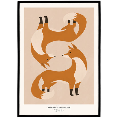 Two Foxes | Hand-Painted Collection Poster