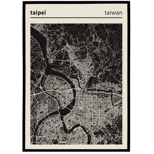 Taipet Taiwan Map Poster