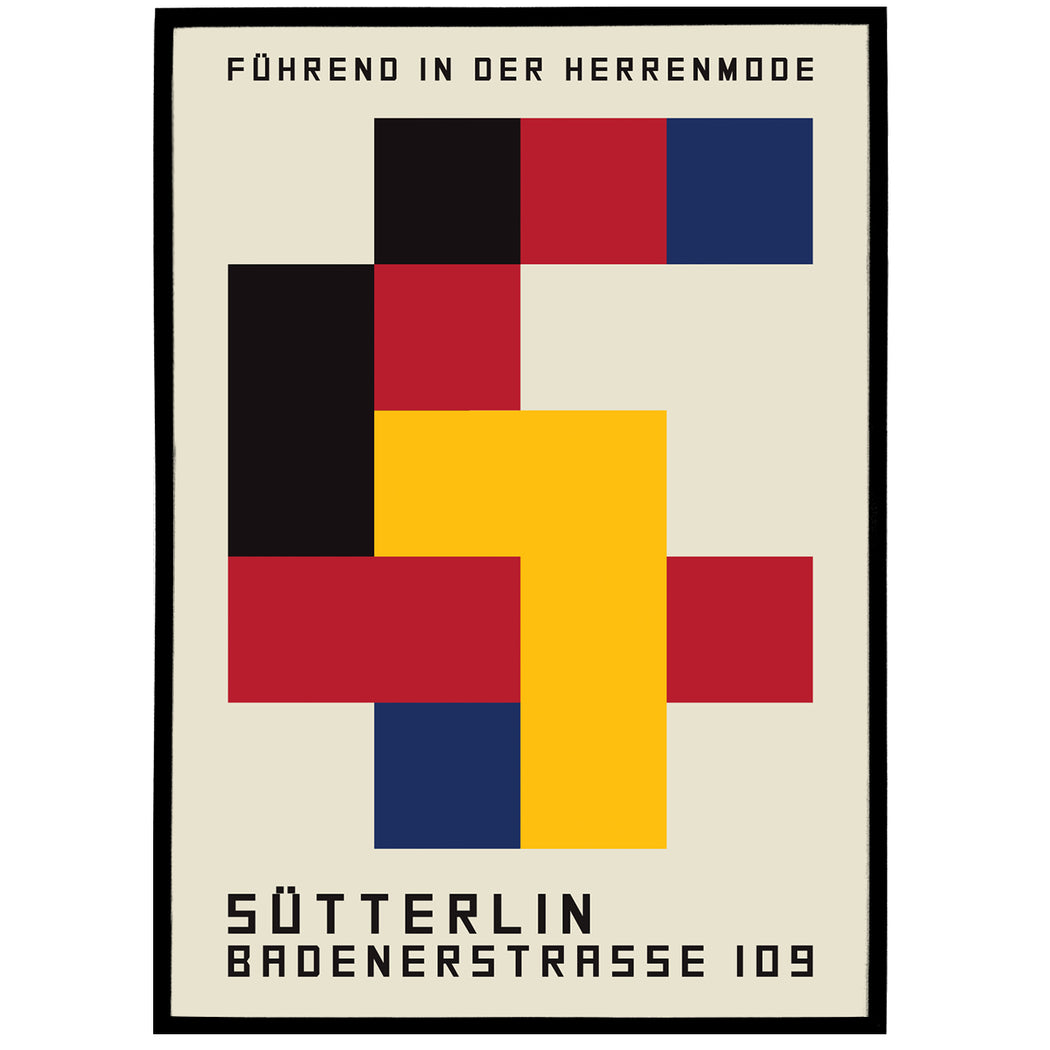 Bauhaus Exhibition Poster. Geometric Illustration Print