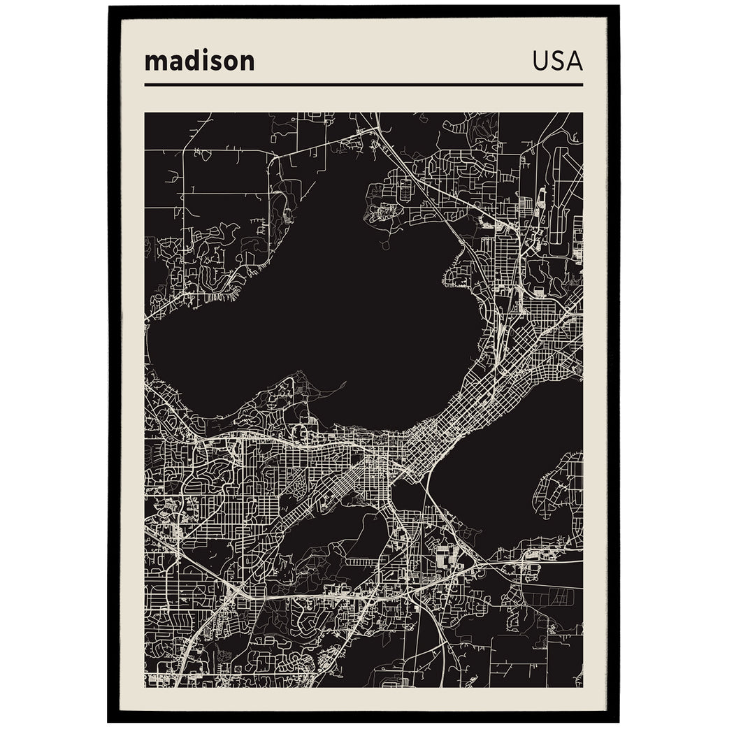 Madison USA - City Map Poster