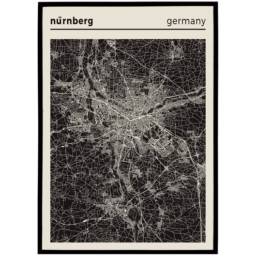 Nürnberg Germany Map Poster
