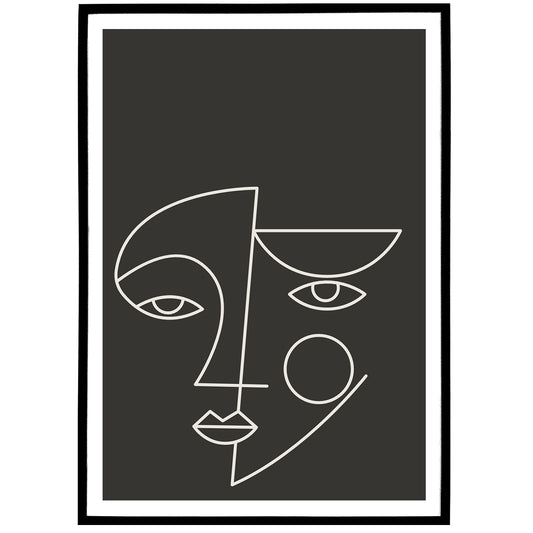 Cubism Line Art Print