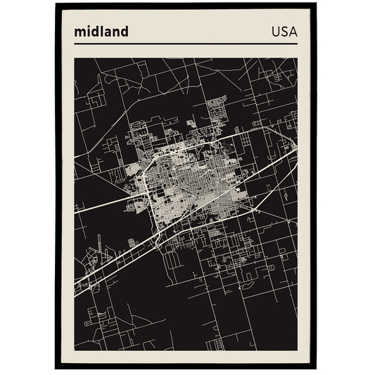 Midland, USA - City Map Poster