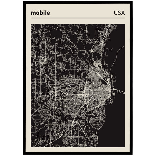 Mobile, USA - City Map Poster