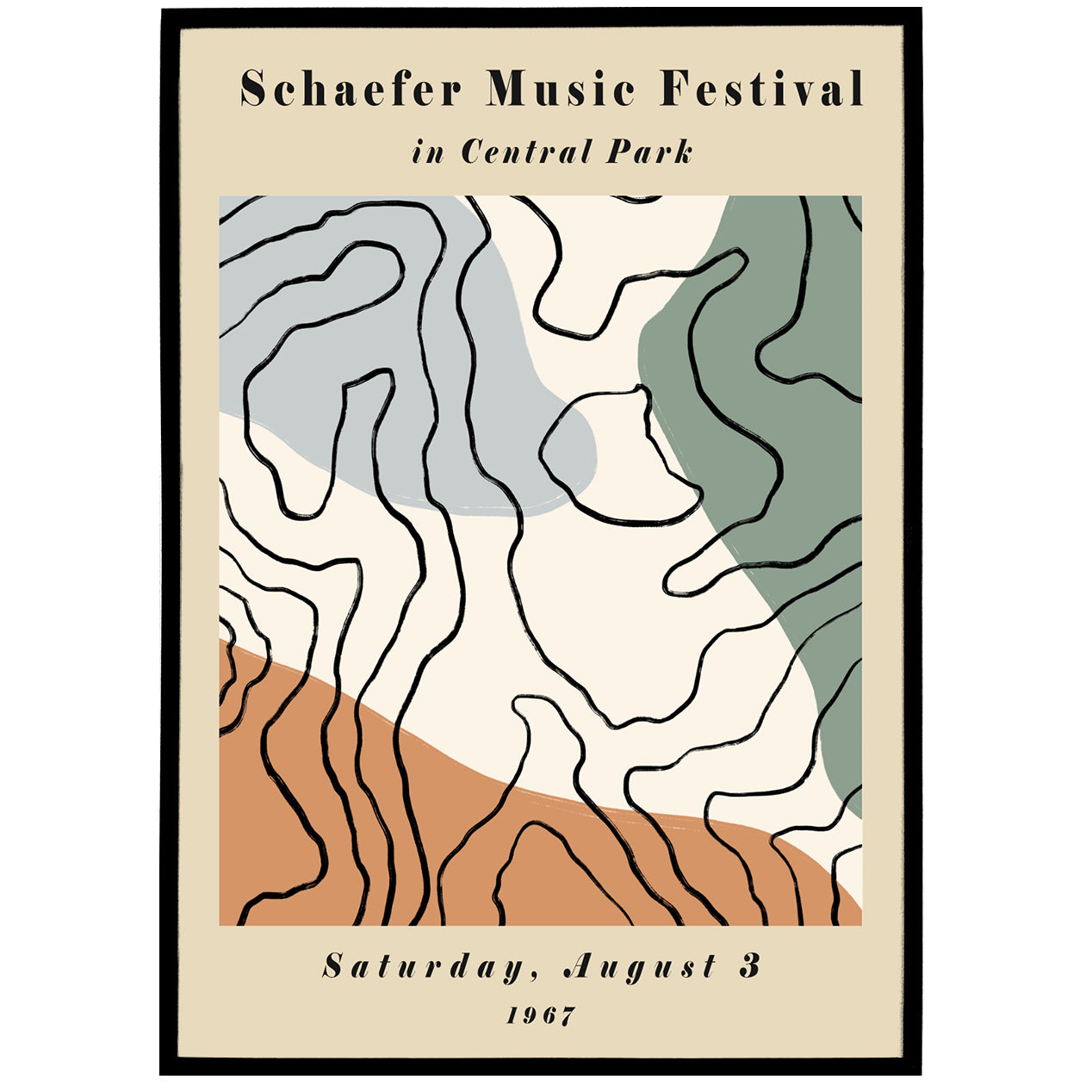 Jazz Festival, Central Park - Retro Poster