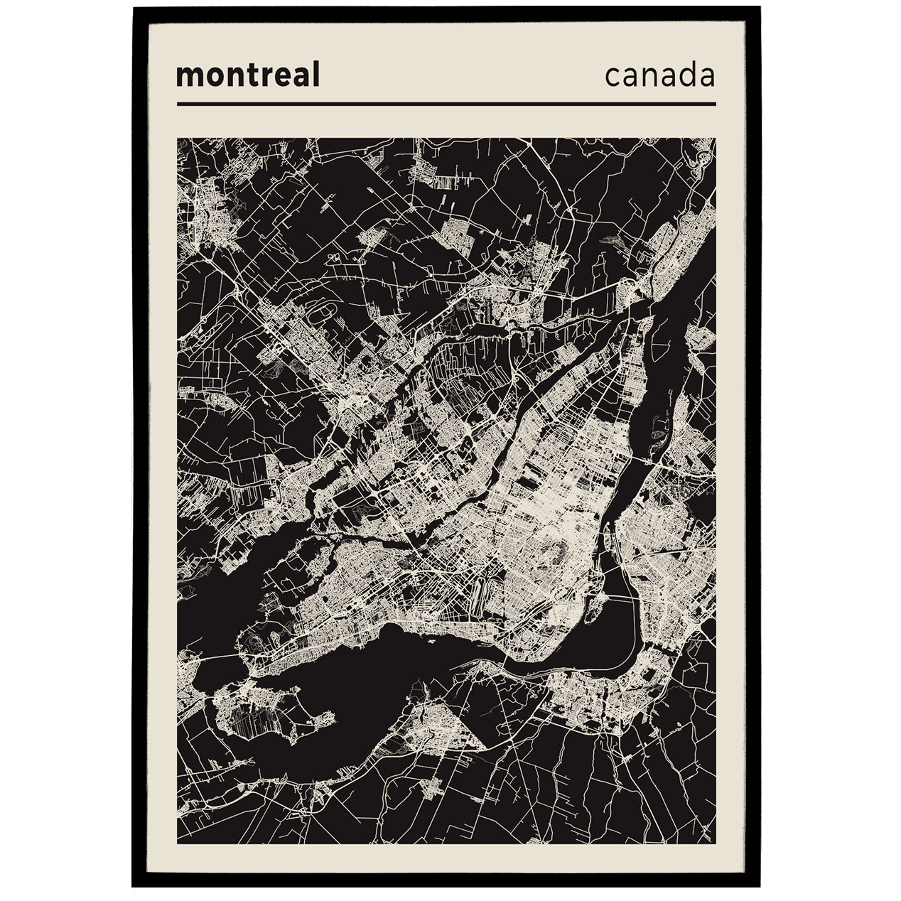 Montreal, Canada Map Poster