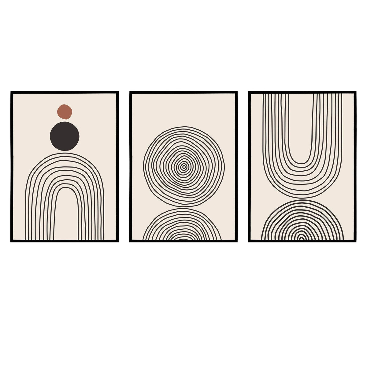 Set of 3 Scandinavian Line Art Drawings — HypeSheriff US