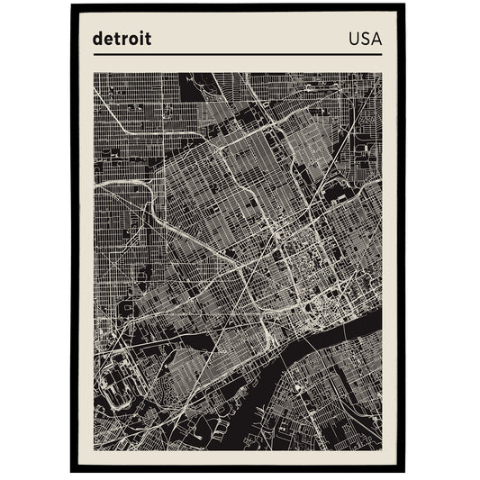 Detroit Map Poster