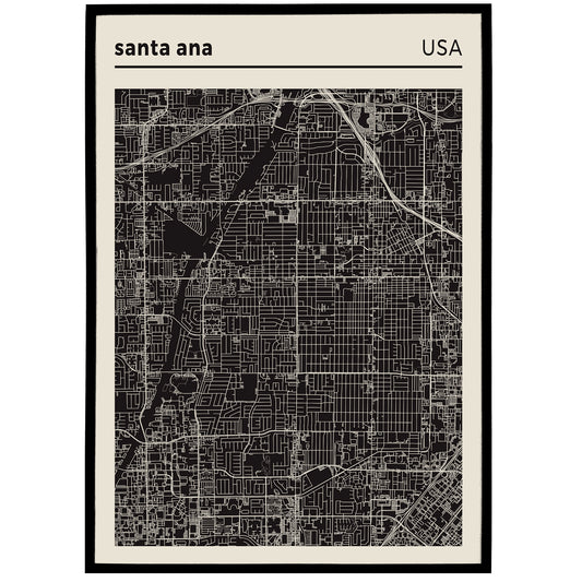 Santa Ana, USA, Map Poster