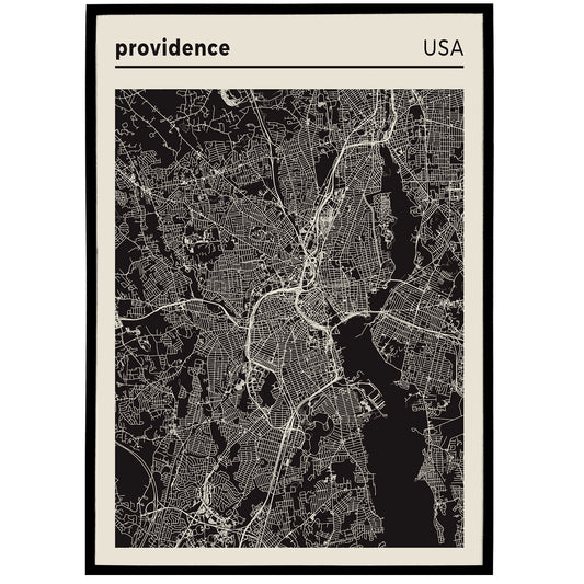 Providence, Rhode Island - Map Poster