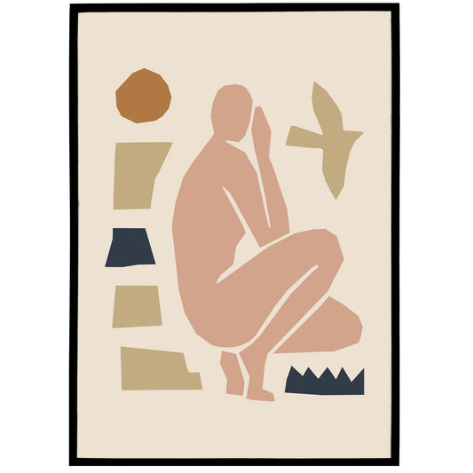Pastel Sitting Woman Poster