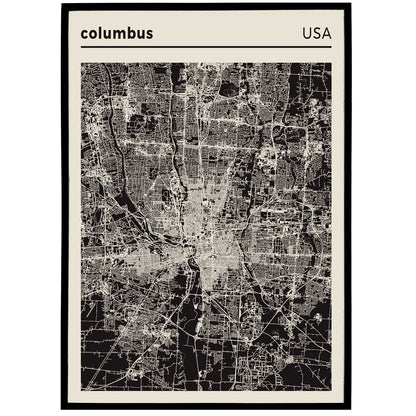 Columbus, USA Map Poster