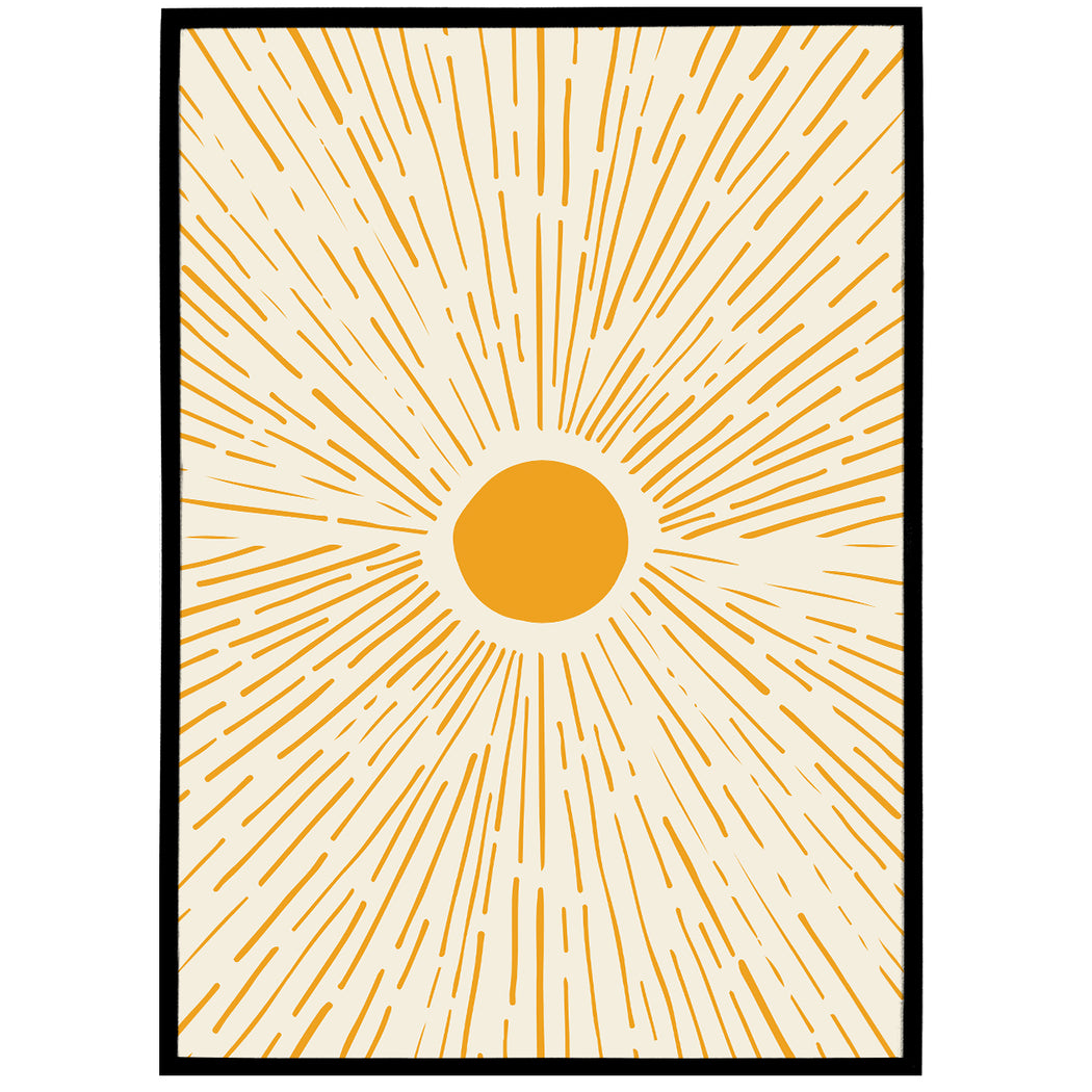 Eclectic sun wall art poster