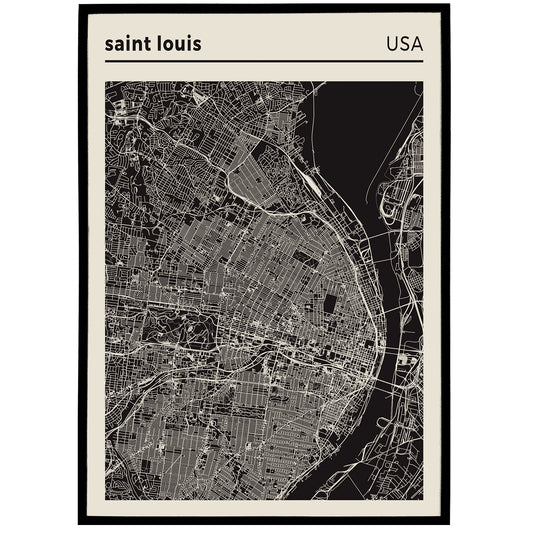 Saint Louis USA Map Wall Art Print